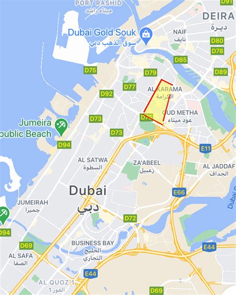 karama dubai map.